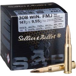 CARTOUCHES Sellier&Bellot 308 Winchester FMJ 147 GR PAR 50