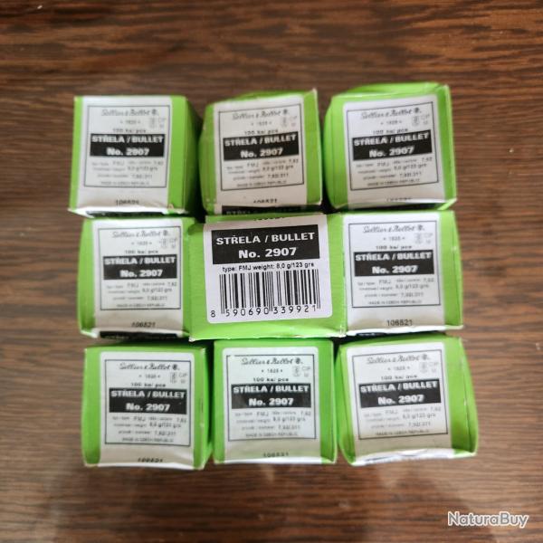 Ogives 2907 SELLIER BELLOT cal.311 7,92 mm FMJ 123gr /100