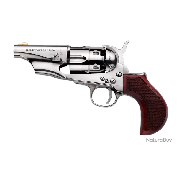 REVOLVER � POUDRE NOIRE PIETTA 1862 POCKET POLICE SNUBNOSE THUNDERER OLD SILVER 3" .44 PN