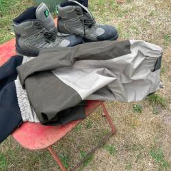 Pantalon waders avec chaussures wading.