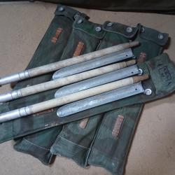 Lot de 5 Housses Piquets Bois/Alu & Sardines Toile Tente Suisse WW2 1940-1944