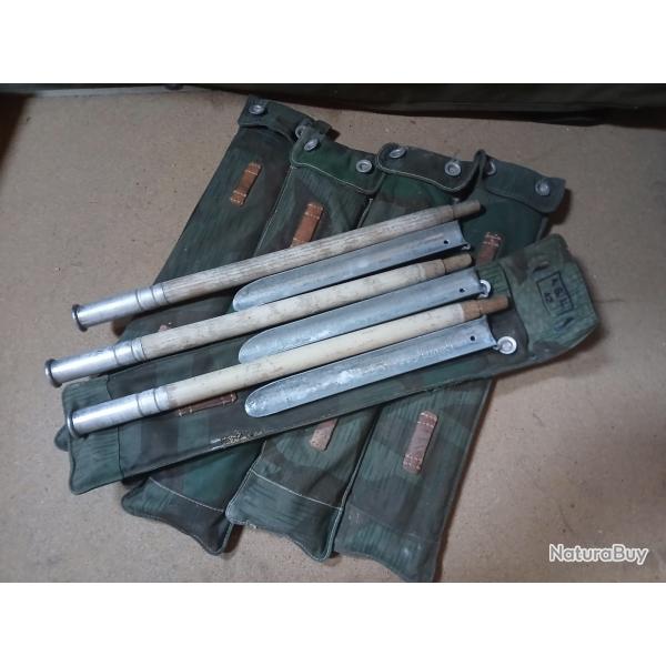 Lot de 5 Housses Piquets Bois/Alu & Sardines Toile Tente Suisse WW2 1940-1944
