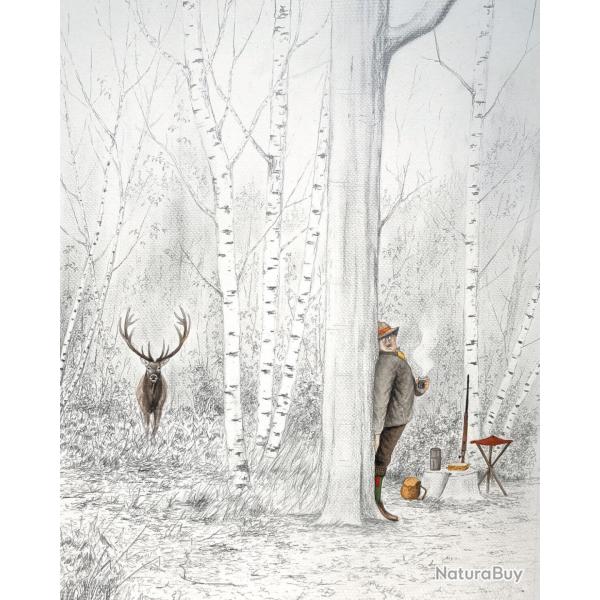 Tirage d'Aquarelle � Pause casse-cro�te � - Thibault de Witte