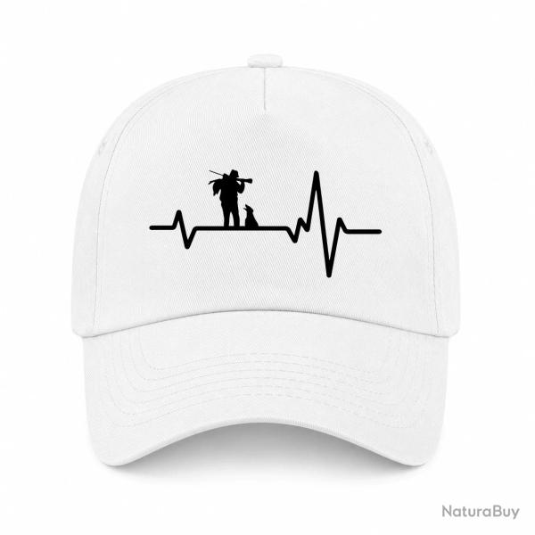 Casquette Chasse - Battement de coeur - Blanc