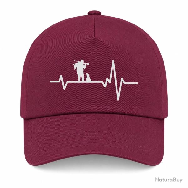 Casquette Chasse - Battement de coeur - Bordeaux