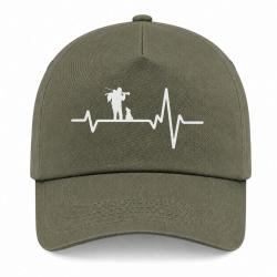 Casquette Chasse - Battement de coeur - Kaki / Blanc