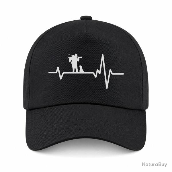 Casquette Chasse - Battement de coeur - Noir