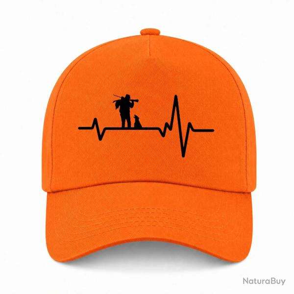 Casquette Chasse - Battement de coeur - Orange
