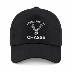 Casquette Chasse - J'peux pas j'ai chasse - Cerf - Noir