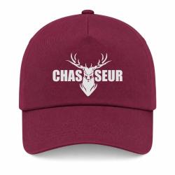 Casquette CHASSE - T&ecirc;te de Cerf - Bordeaux