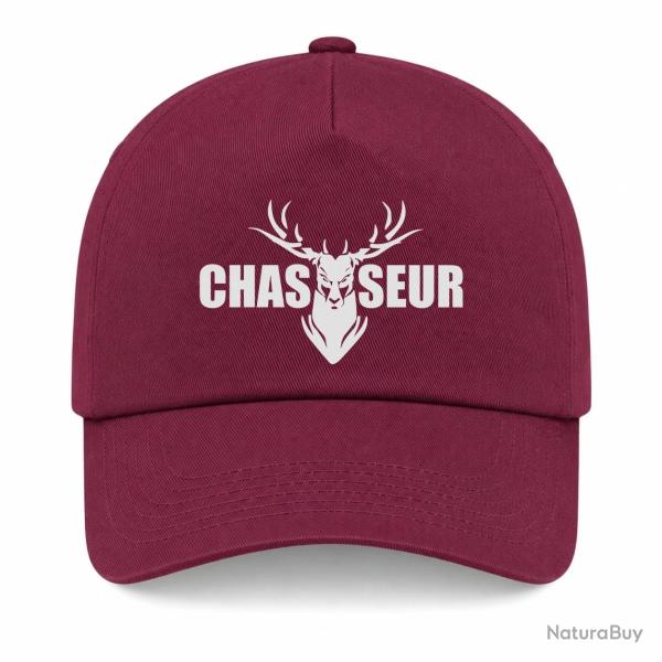 Casquette CHASSE - T�te de Cerf - Bordeaux