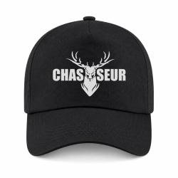 Casquette CHASSE - T&ecirc;te de Cerf - Noir