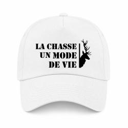 Casquette Chasse - Un mode de vie - Cerf - Blanc