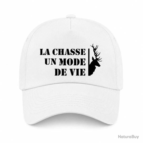 Casquette Chasse - Un mode de vie - Cerf - Blanc