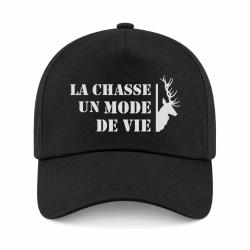 Casquette Chasse - Un mode de vie - Cerf - Noir