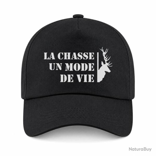Casquette Chasse - Un mode de vie - Cerf - Noir