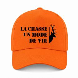 Casquette Chasse - Un mode de vie - Cerf - Orange