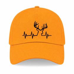 Casquette Chasse - Battement de coeur "CERF" - Jaune