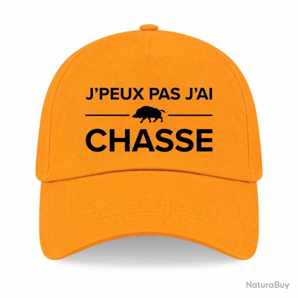 Casquette Chasseur - Je peux pas j'ai chasse ! - Jaune