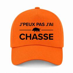 Casquette Chasseur - Je peux pas j'ai chasse ! - Orange