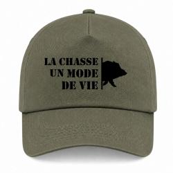 Casquette Chasse - Un mode de vie - Sanglier - Kaki / Noir