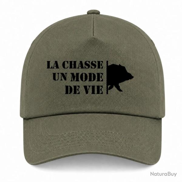Casquette Chasse - Un mode de vie - Sanglier - Kaki / Noir