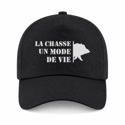 Casquette Chasse - Un mode de vie - Sanglier - Noir