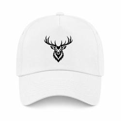 Casquette Chasse - Cerf royal - Portrait - Blanc