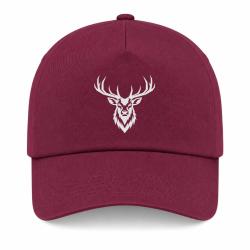 Casquette Chasse - Cerf royal - Portrait - Bordeaux