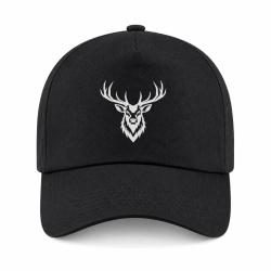 Casquette Chasse - Cerf royal - Portrait - Noir
