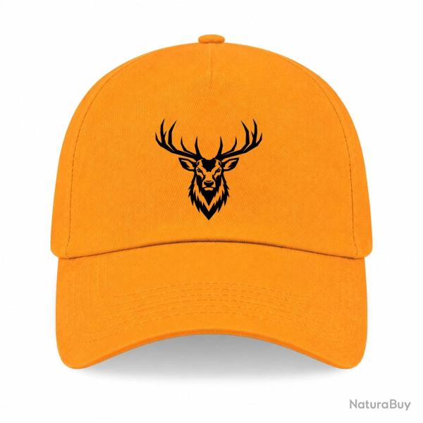 Casquette Chasse - Cerf royal - Portrait - Jaune
