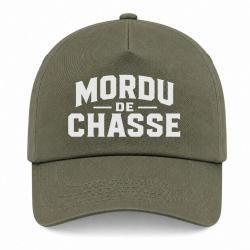 Casquette Chasseur - Mordu de chasse - Kaki / Blanc