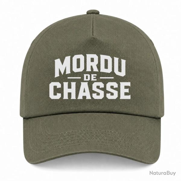 Casquette Chasseur - Mordu de chasse - Kaki / Blanc