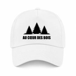 Casquette Chasse - Au coeur des bois - For&ecirc;t sauvage - Blanc