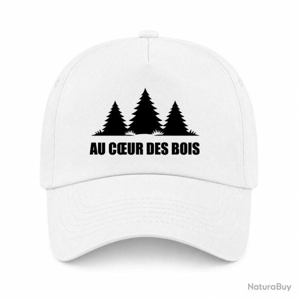 Casquette Chasse - Au coeur des bois - For�t sauvage - Blanc