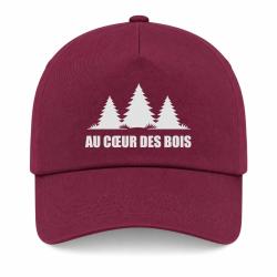 Casquette Chasse - Au coeur des bois - For&ecirc;t sauvage - Bordeaux