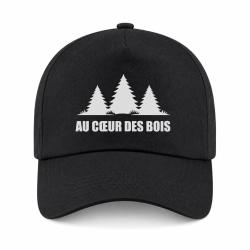 Casquette Chasse - Au coeur des bois - For&ecirc;t sauvage - Noir