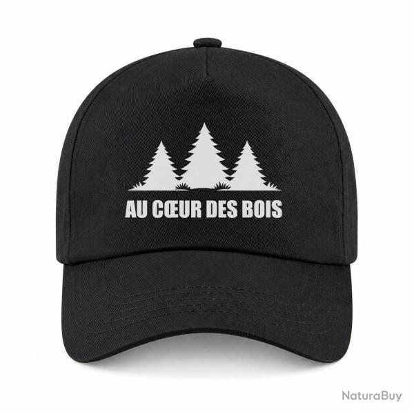 Casquette Chasse - Au coeur des bois - For�t sauvage - Noir