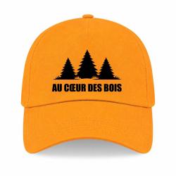 Casquette Chasse - Au coeur des bois - For&ecirc;t sauvage - Jaune
