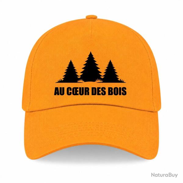 Casquette Chasse - Au coeur des bois - For�t sauvage - Jaune