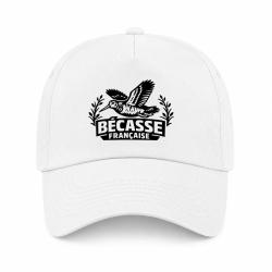 Casquette Chasse - B&eacute;casse fran&ccedil;aise - Envol tricolore - Blanc