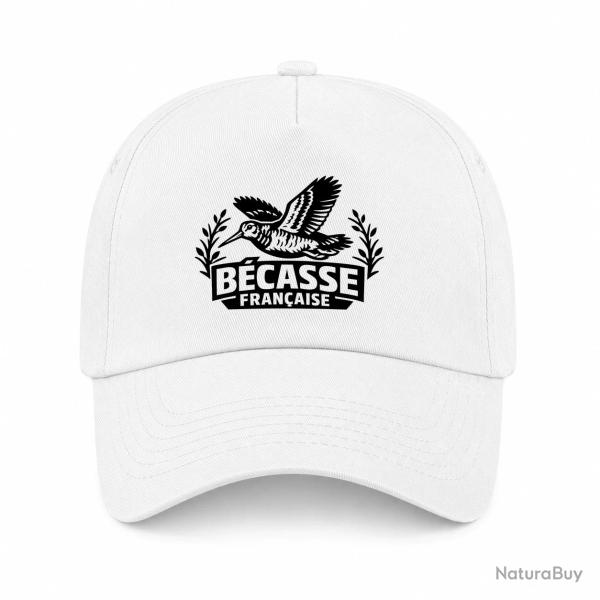 Casquette Chasse - B�casse fran�aise - Envol tricolore - Blanc