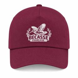 Casquette Chasse - B&eacute;casse fran&ccedil;aise - Envol tricolore - Bordeaux