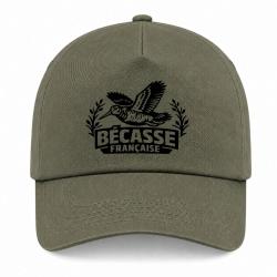 Casquette Chasse - B&eacute;casse fran&ccedil;aise - Envol tricolore - Kaki / Noir