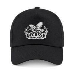 Casquette Chasse - B&eacute;casse fran&ccedil;aise - Envol tricolore - Noir