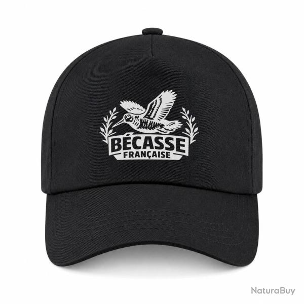 Casquette Chasse - B�casse fran�aise - Envol tricolore - Noir