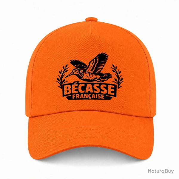 Casquette Chasse - B�casse fran�aise - Envol tricolore - Orange