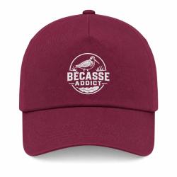 Casquette Chasse - B&eacute;casse addict - Badge nature - Bordeaux