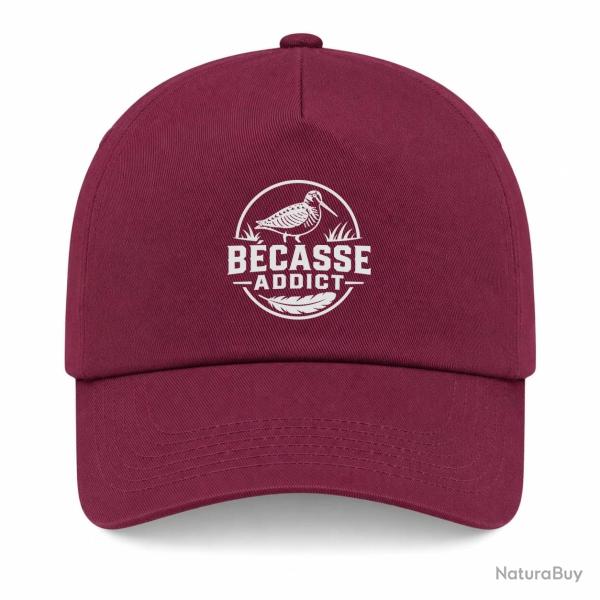 Casquette Chasse - B�casse addict - Badge nature - Bordeaux