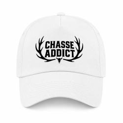 Casquette Chasse - Chasse addict - Panache orange - Blanc